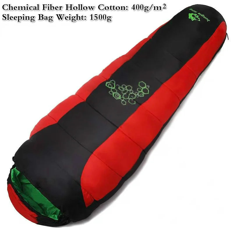 Thickened Cotton Sleeping Bag for Winter: 4-Season Mummy Bag with Adjustable Temperature Ratings