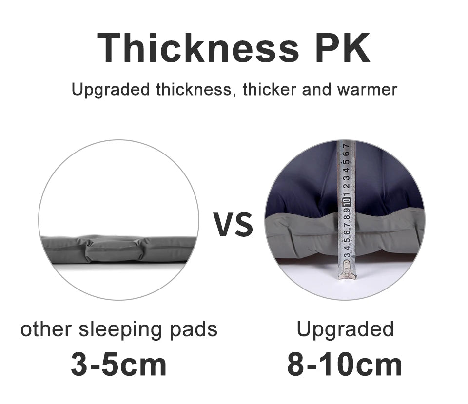 Outdoor Thicken Camping Mattress Ultralight Self-inflating Air Mattress Built-in Inflator Pump For Travel Hiking Fishing Trekker Essentials