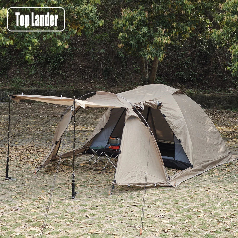 2 Person Hot Tent with Stove Jack – 4 Season Waterproof Camping Tent with Snow Skirt & Extended Vestibule Trekker Essentials