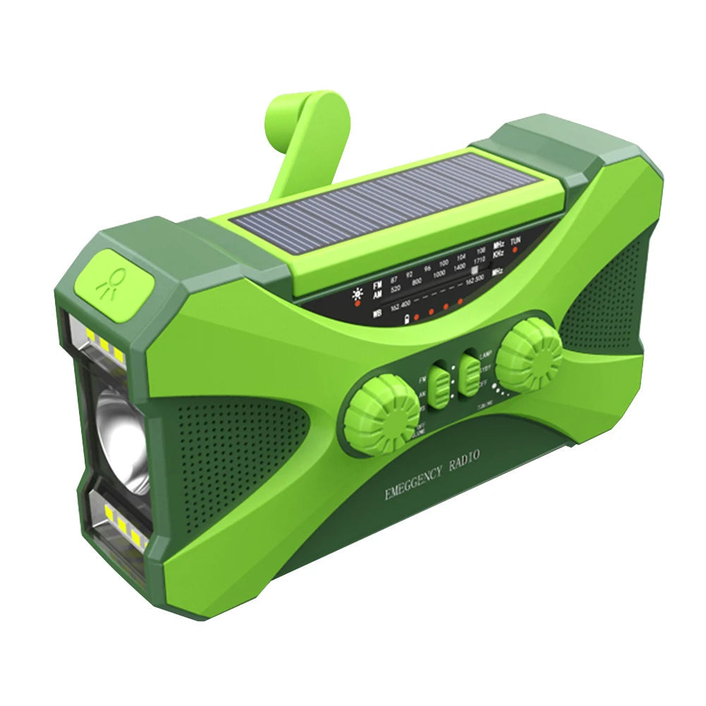 Emergency Solar Hand Crank Radio 10000mAh – Portable Weather Radio, Power Bank & Survival Tool with LED Flashlight & SOS Alarm Trekker Essentials