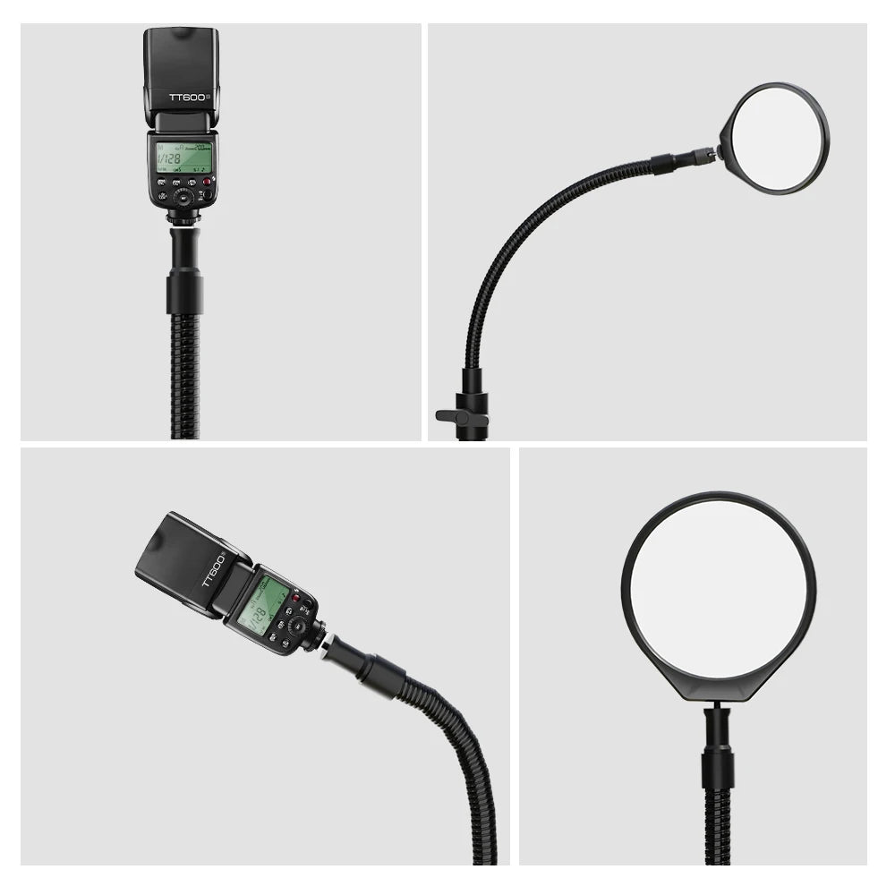 Flexible Phone Tripod Stand with Ring Light & Bluetooth Remote - 200cm