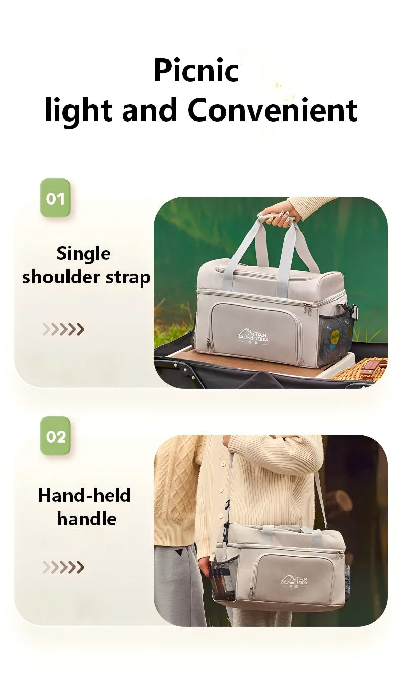 Outdoor camping bag, camping convenience hand-held insulated bag, sports outdoor, outdoor ice bag, large capacity insulated bag Trekker Essentials