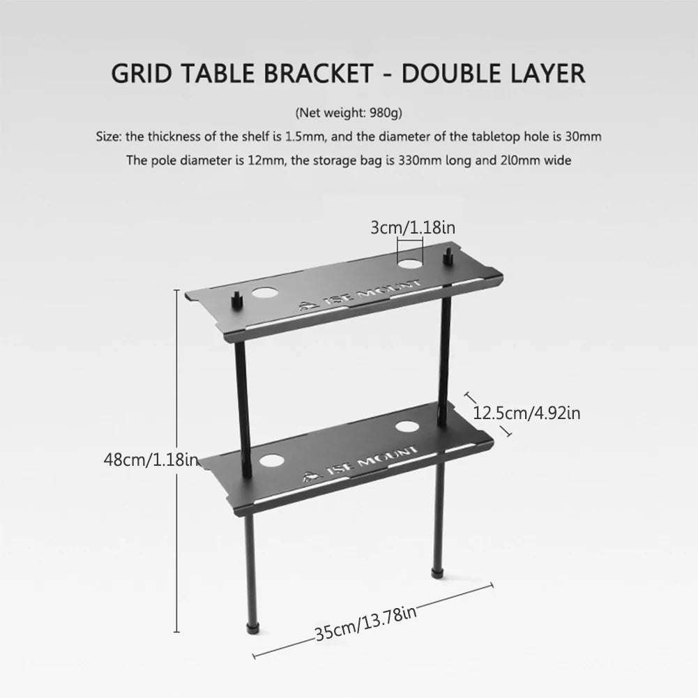 MountainHiker Camping Lantern Stand – Detachable Tabletop & Ground Light Holder, Adjustable Aluminum Alloy Lamp Bracket for Camping, Hiking & BBQ