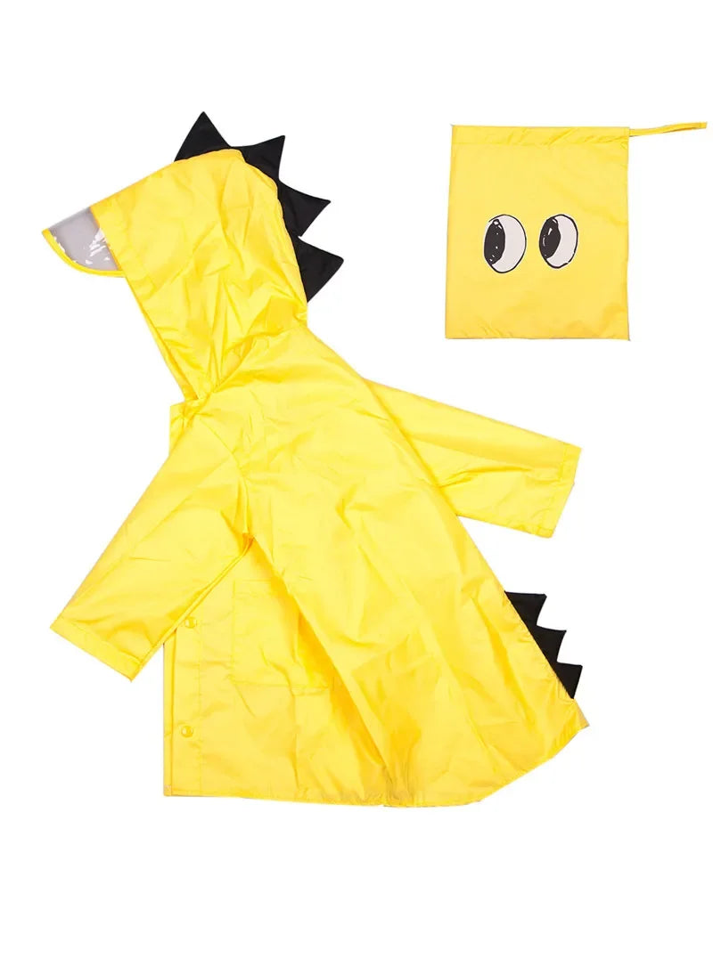 Cute Dinosaur Polyester Baby Raincoat - Outdoor Waterproof Poncho for Boys and Girls