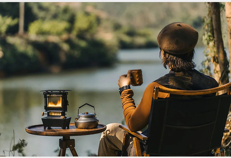 Retro Oil Lamp Stove – Portable 8-Hour Kerosene Lantern & Camping Cooker