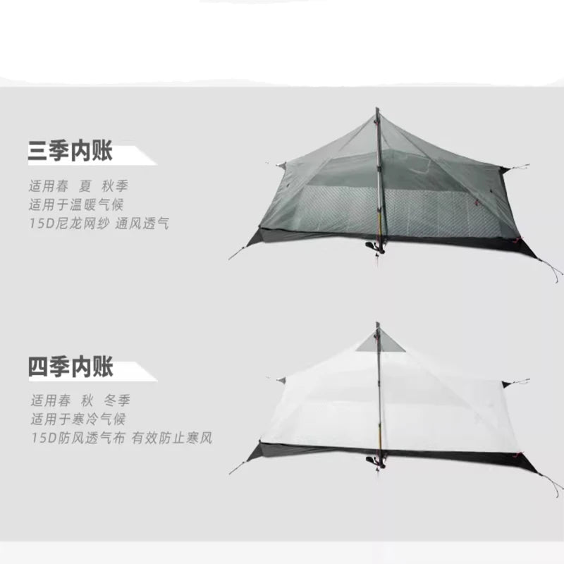 FLAME’S CREED Lanshan 1 Ultralight Tent – 1 Person 15D Silnylon Backpacking Shelter (4-Season, Double Layer) Trekker Essentials