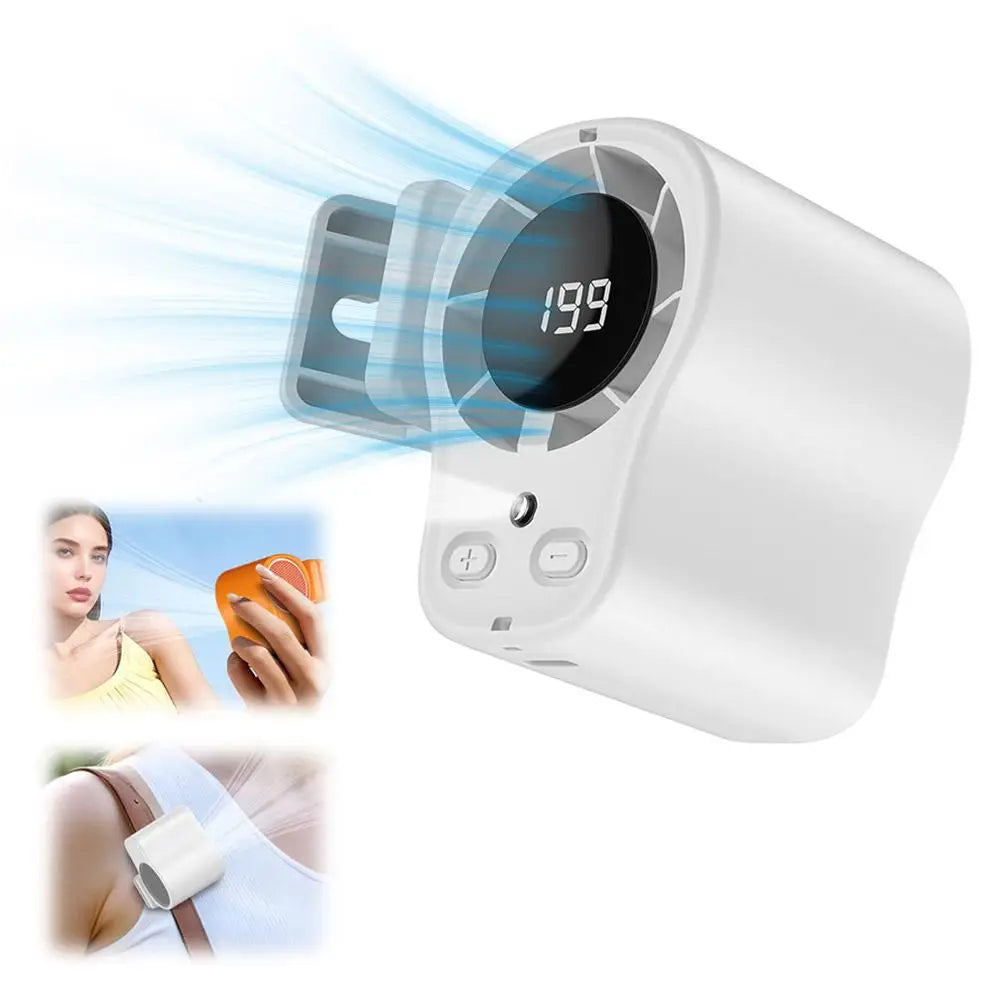 Car Fan USB Rechargeable Portable Clip-on Desk Fan LED Display 360° Rotation Quiet Powerful Airflow for Camping Travel Office Trekker Essentials
