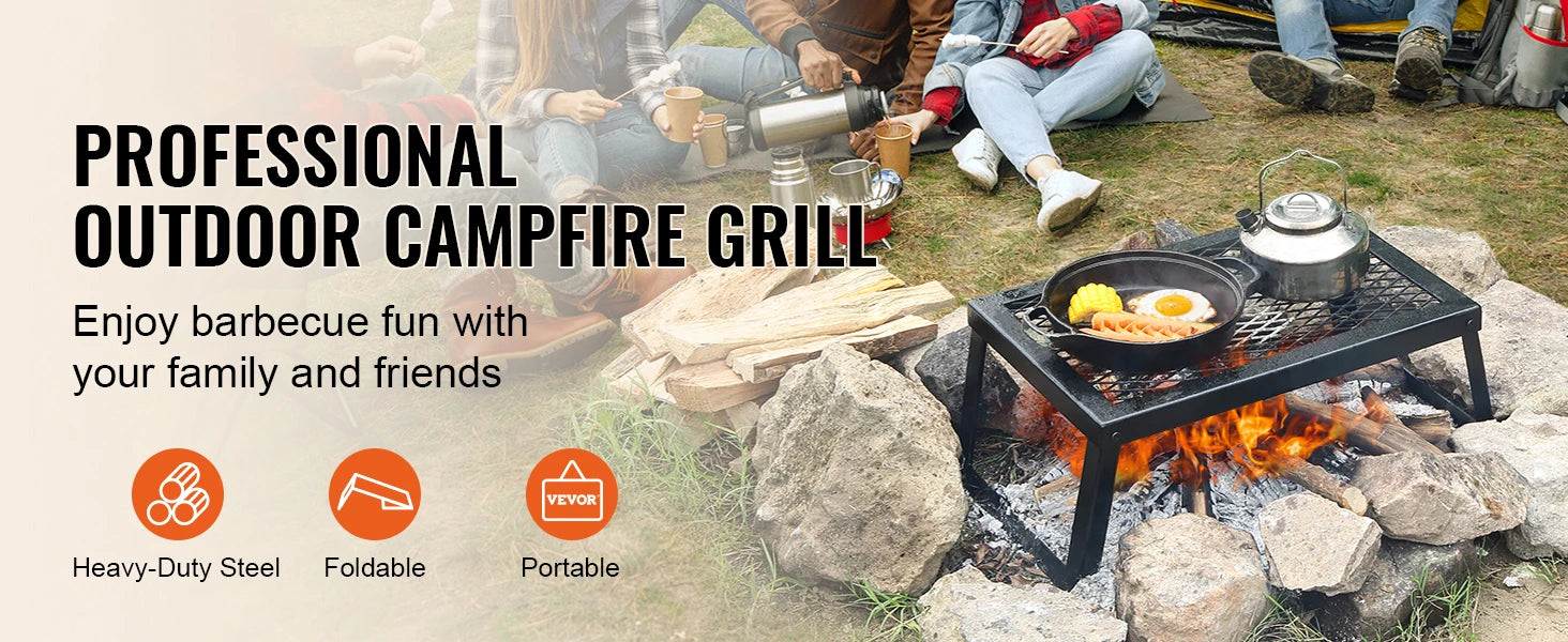 SucceBuy 18/24in Barbecue Charcoal Grill Outdoor Home Appliance for Outdoor Cooking Camping Picnics Beach Trekker Essentials