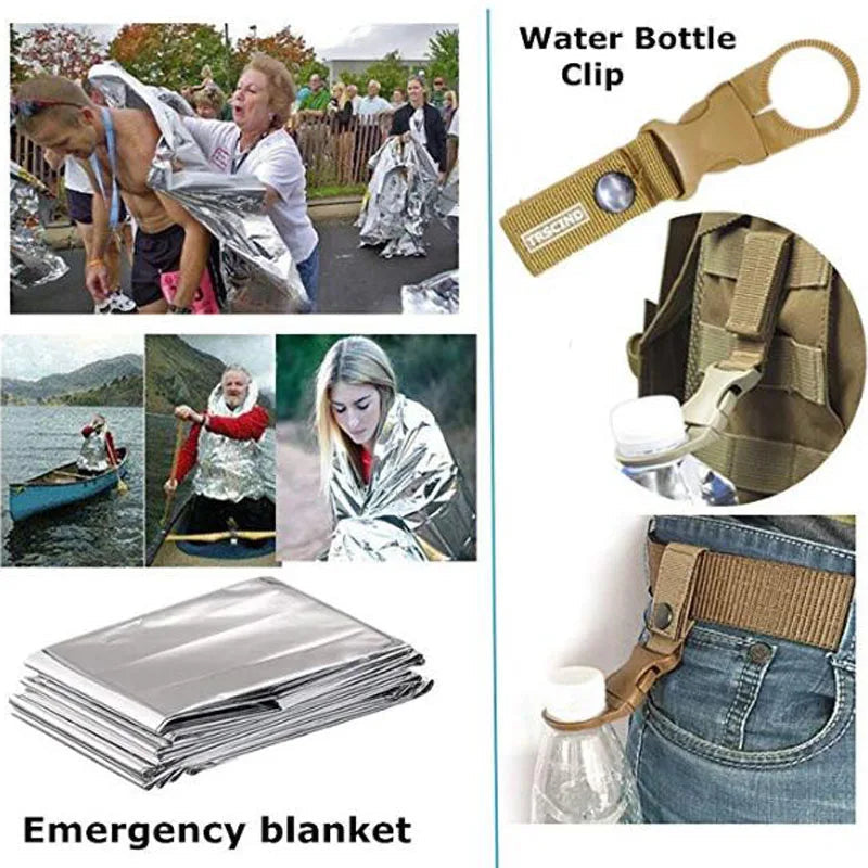 Survival Kit Emergency Set – Multi-Tool Outdoor Camping & First Aid Gear for Hiking, Travel & Wilderness Trekker Essentials