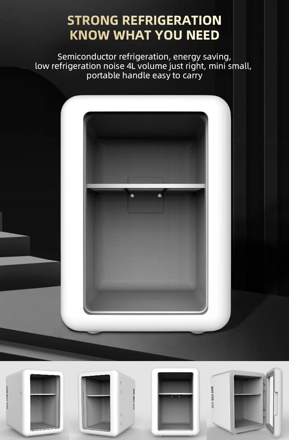 E-ACE 4L Car Refrigerator Mini Fridge Freezer Car & Home Use Portable Compressor Cooler Ice Box for Camping Summer Essential Trekker Essentials