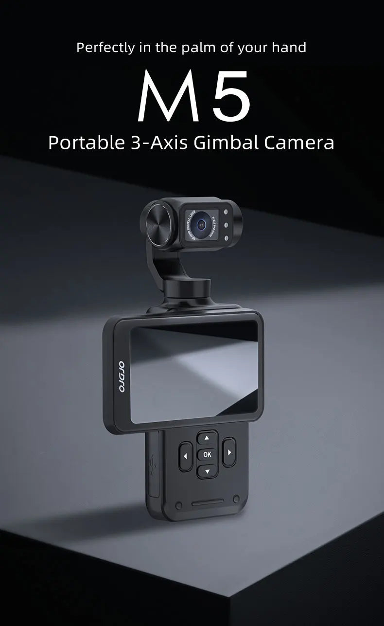 ORDRO M5 Action Camera 4k Handheld Pocket Digital Camcorder 3-axis Gimbal Stabilization IR Night Vision Vlog Videos Camara Trekker Essentials