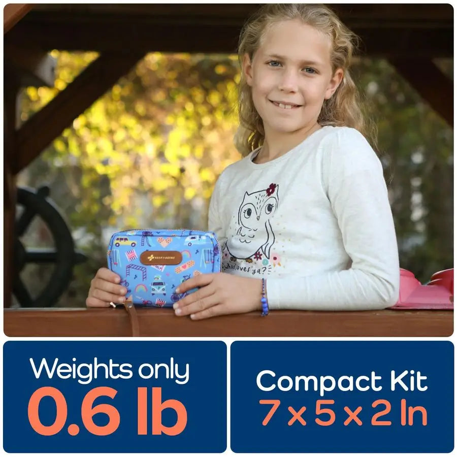 Travel First Aid Kit for Kids 130 Pc. for Car, Home, Purse, Diaper Bag amp Backpack with LatexFree Bandages Mini First Aid Kit T Trekker Essentials