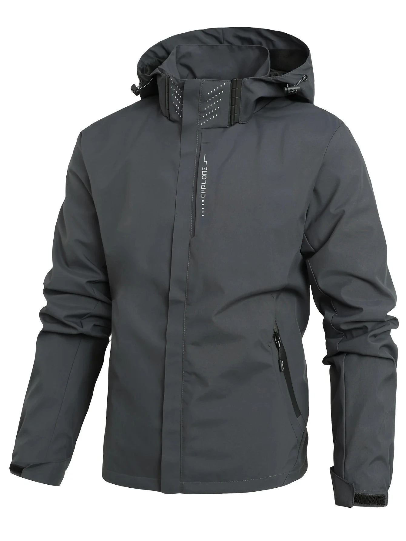 Men's Lightweight Waterproof Rain Jacket with Hood, Windproof Hiking & Outdoor Raincoat