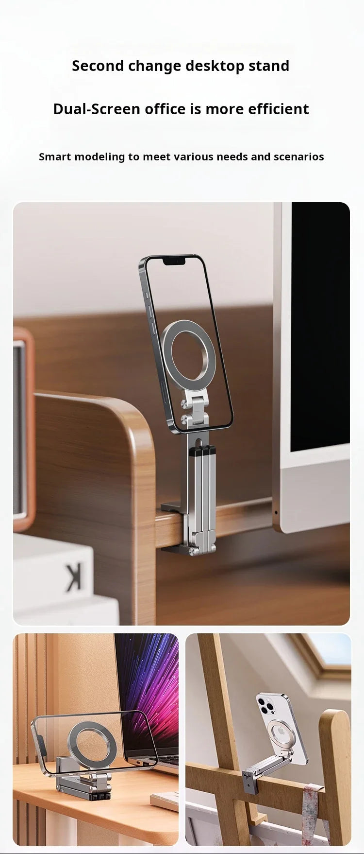 Magnetic Phone Tripod Stand - 360° Foldable Holder for iPhone & Android
