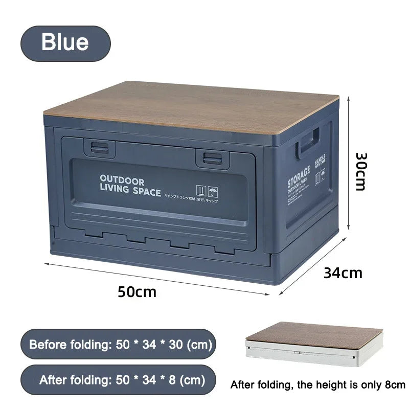 Foldable Camping Storage Box – 27L/50L Large Capacity Organizer for Outdoor, Picnic & Car Trunk