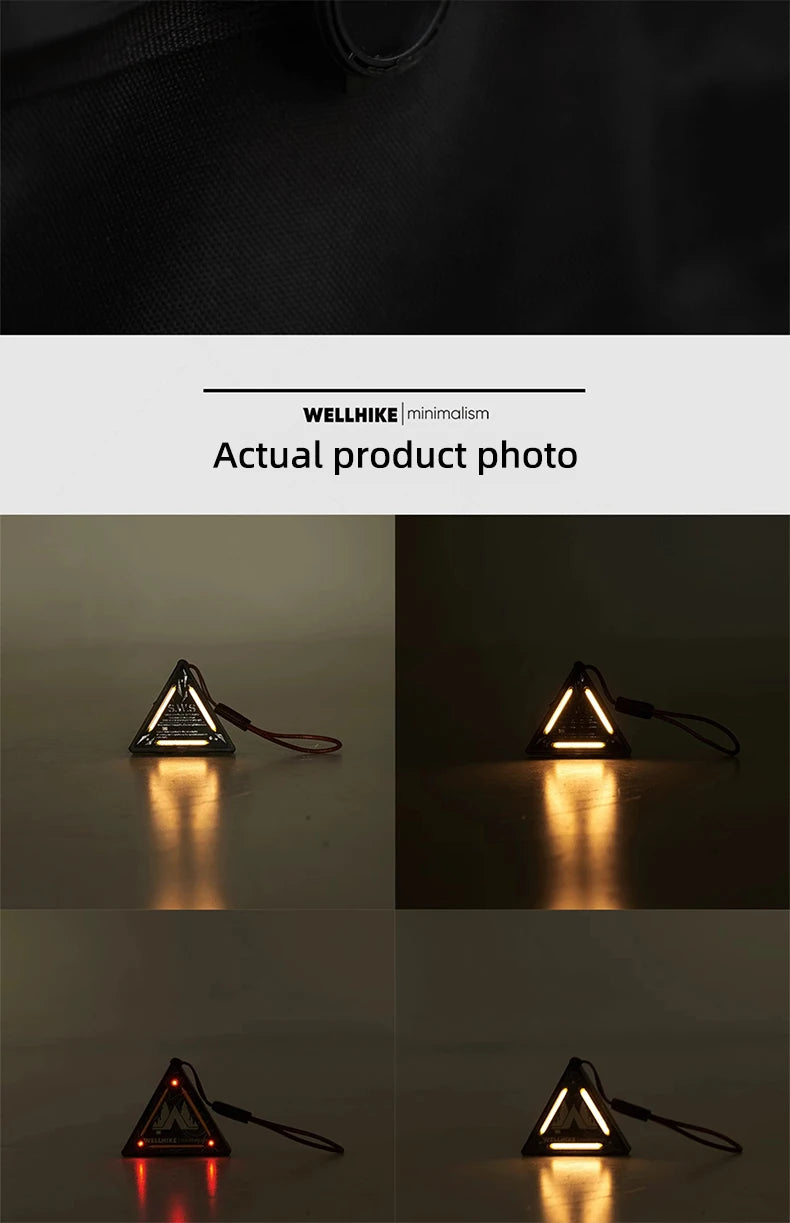 WELLHIKE Outdoor Tactical Triangle Light SWS Riding Night Light Badge Warning Backpack Decoration Camping Mini Hanging Lights Trekker Essentials