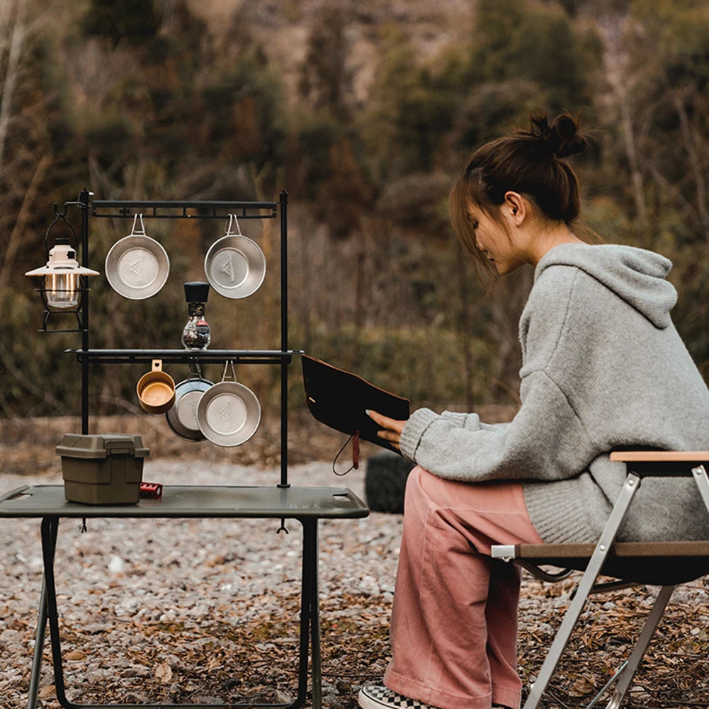 MountainHiker Camping Lantern Stand – Detachable Tabletop & Ground Light Holder, Adjustable Aluminum Alloy Lamp Bracket for Camping, Hiking & BBQ