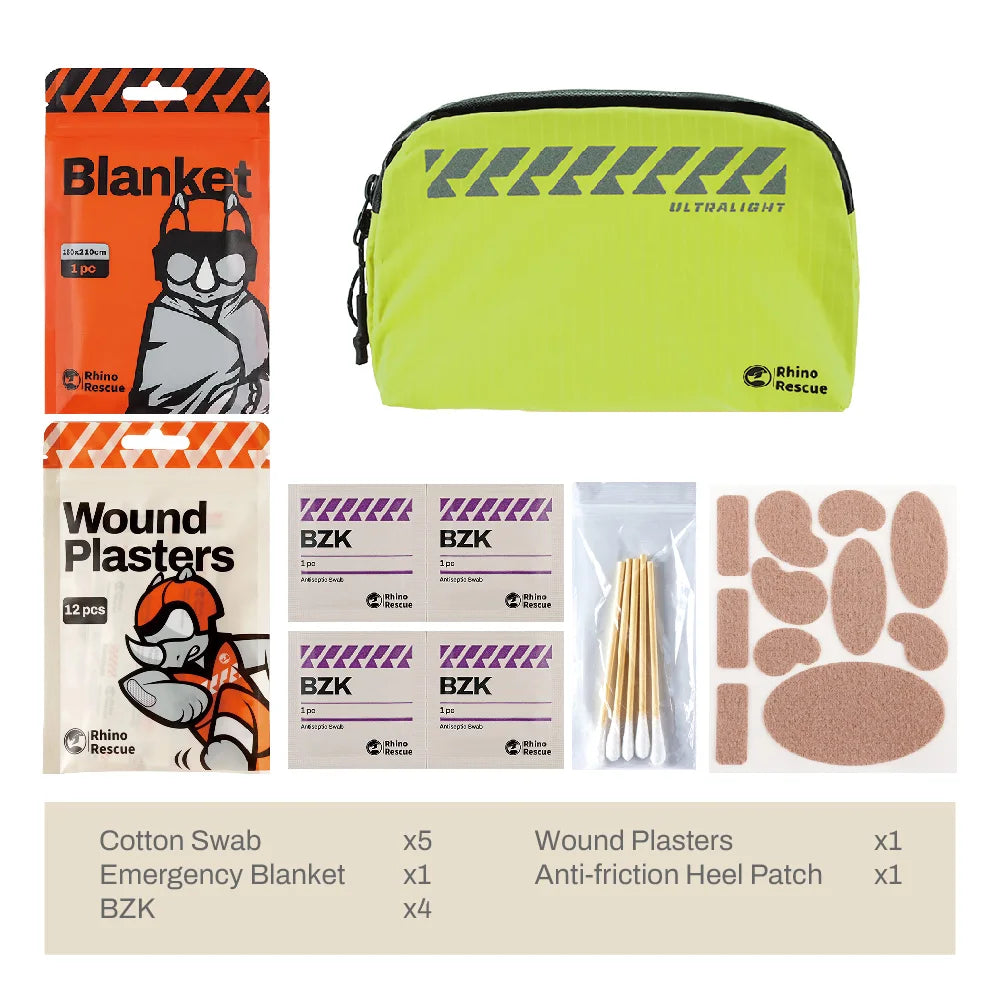 RHINO RESCUE Portable First Aid Kit – Lightweight Waterproof Emergency Kit for Hiking, Travel & Outdoor Use Trekker Essentials