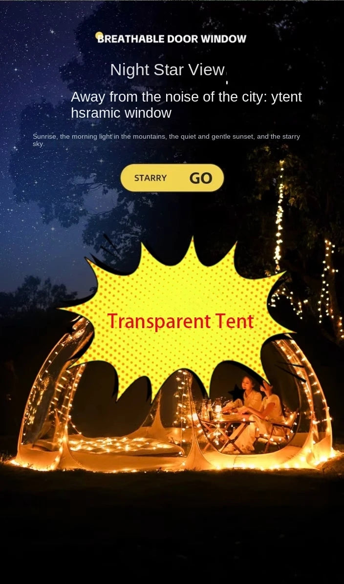 Transparent Bubble Tent – Starry Sky Camping Dome for Glamping, Patio & Outdoor Events (5–8 Persons) Trekker Essentials
