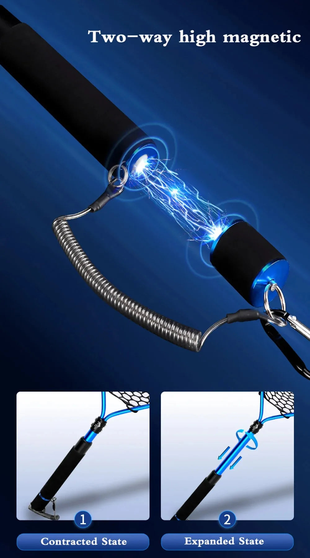 Portable Folding Hand Net for Fishing - Lightweight Dip Net for Lure and Big Fish