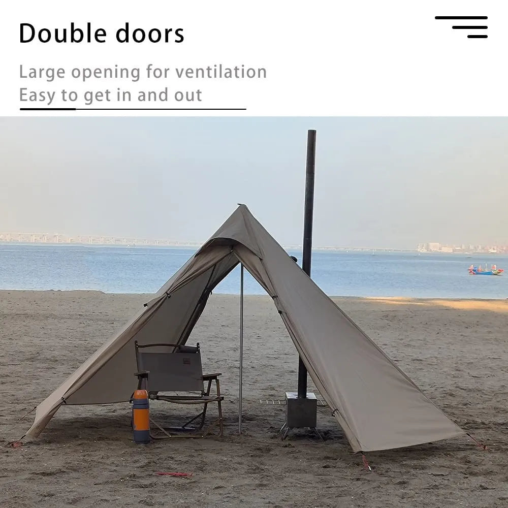 Ultralight Hot Tent with Chimney Port – 1 Person Pyramid Tipi Tent for Camping & Bushcraft Trekker Essentials