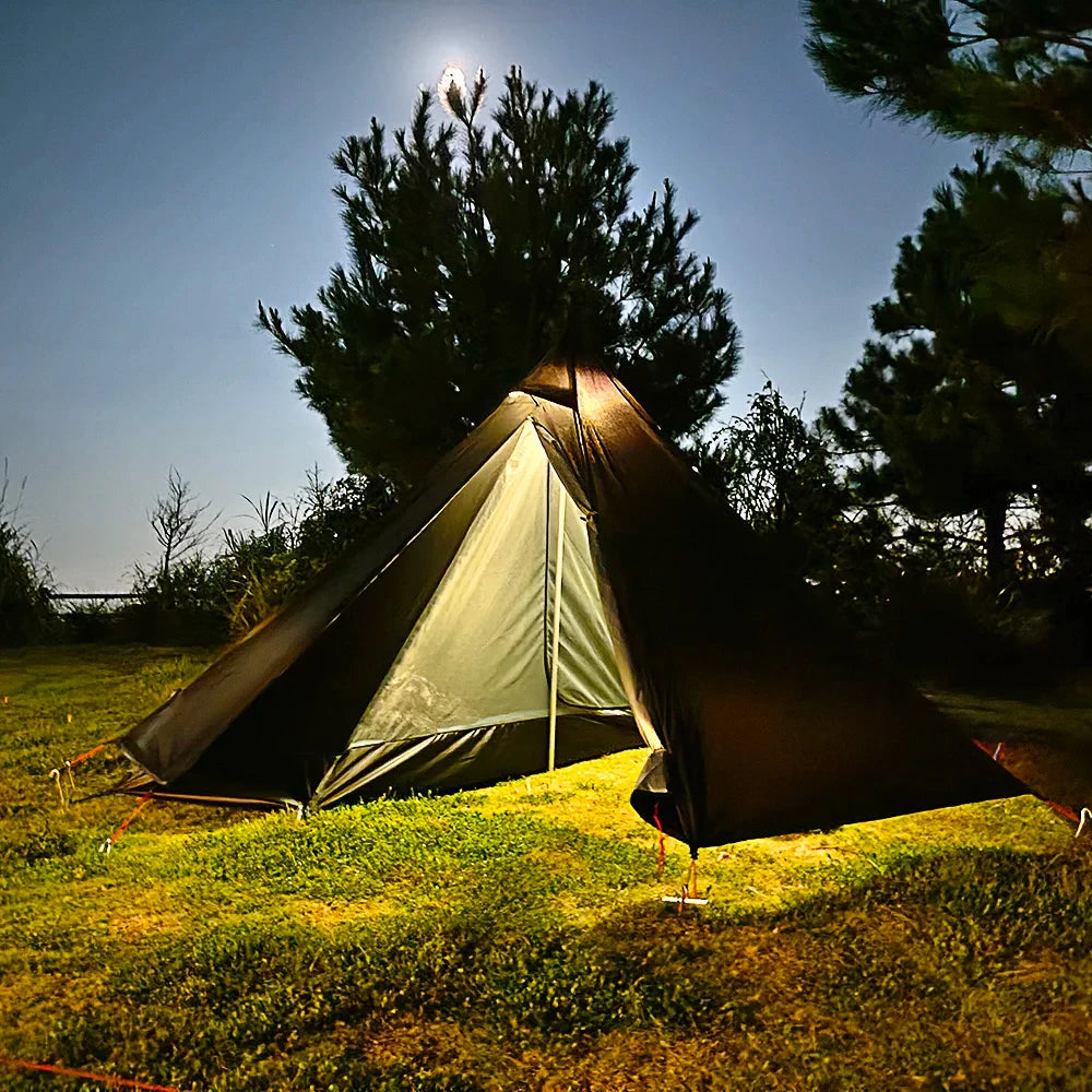 Ultralight Hot Tent with Chimney Port – 1 Person Pyramid Tipi Tent for Camping & Bushcraft Trekker Essentials
