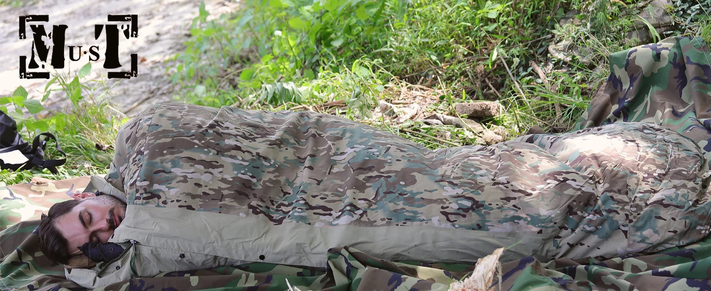 Bivy Cover Sack for Military Army Modular Sleeping System, Waterproof Outer Shell for Sleeping Bag, Minimalist Stealth Shelter Trekker Essentials