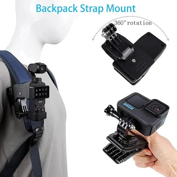 Accessories Kit for DJI Osmo Pocket 3 – Quick Release Head Strap, Chest Harness, Backpack Clip & Wrist Mount Set