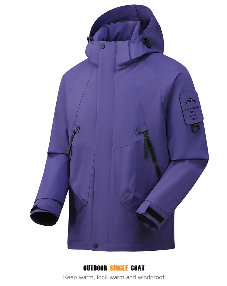 LNGXO Unisex Waterproof Outdoor Jacket Windbreaker Rain Coat for Climbing Hiking Camping Trekking Men Women Windproof Breathable Trekker Essentials
