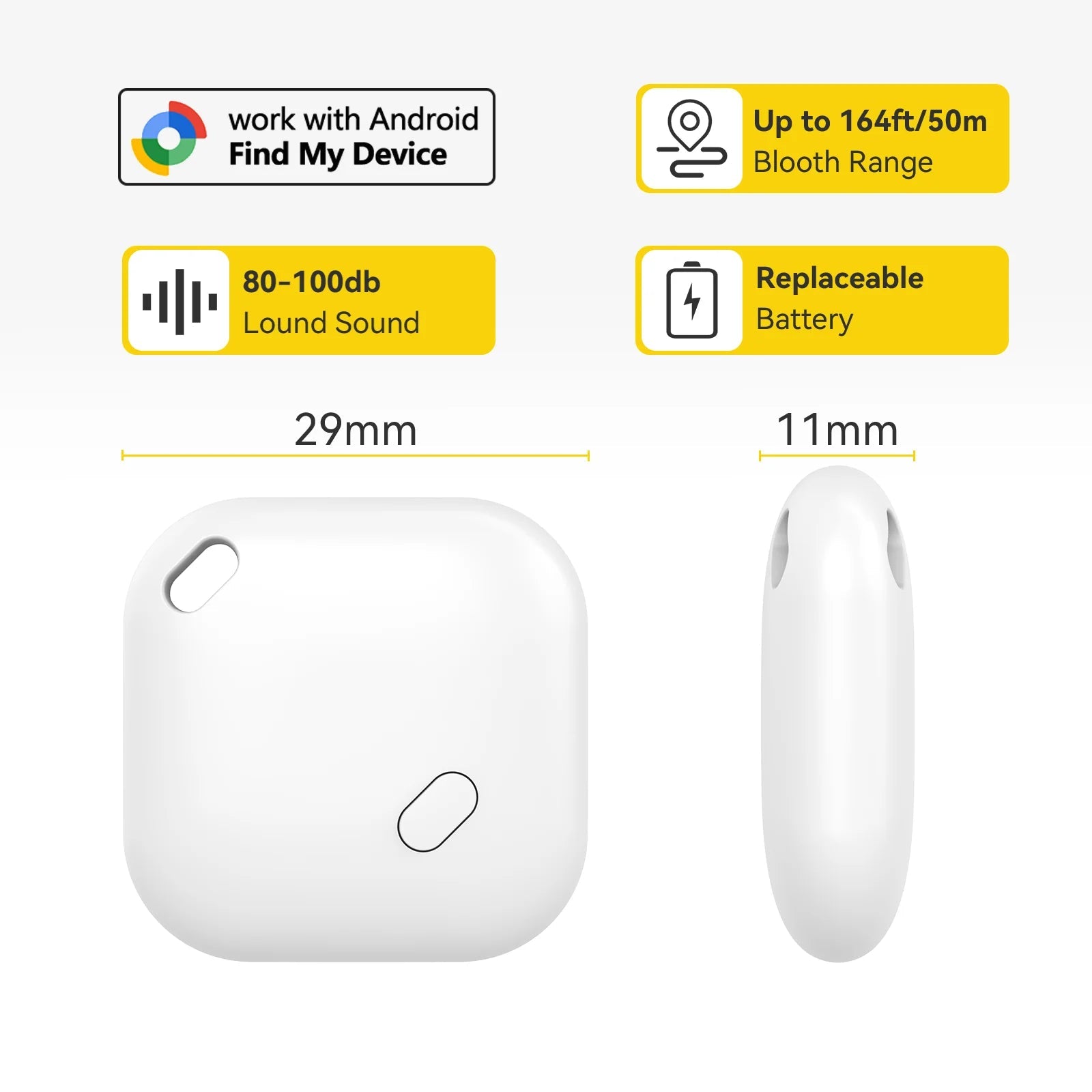 Smart Tracker Tag for Android device Google Find Hub App tag Key Finder Wallet/bag tracker Google Certified Bluetooth Finder Trekker Essentials
