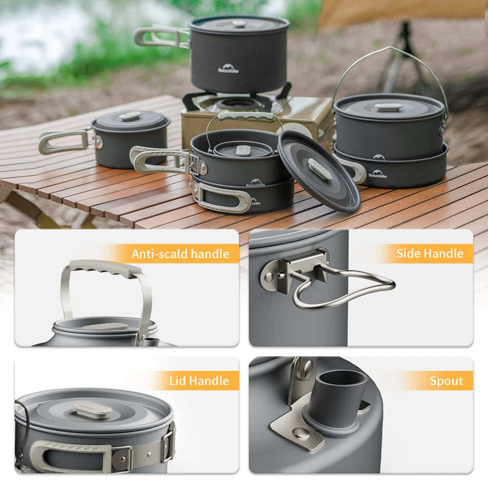 Portable Camping Cookware Kit – Outdoor Frying Pan, Kettle & Foldable Cooking Utensils Set for Camping & Picnic Trekker Essentials