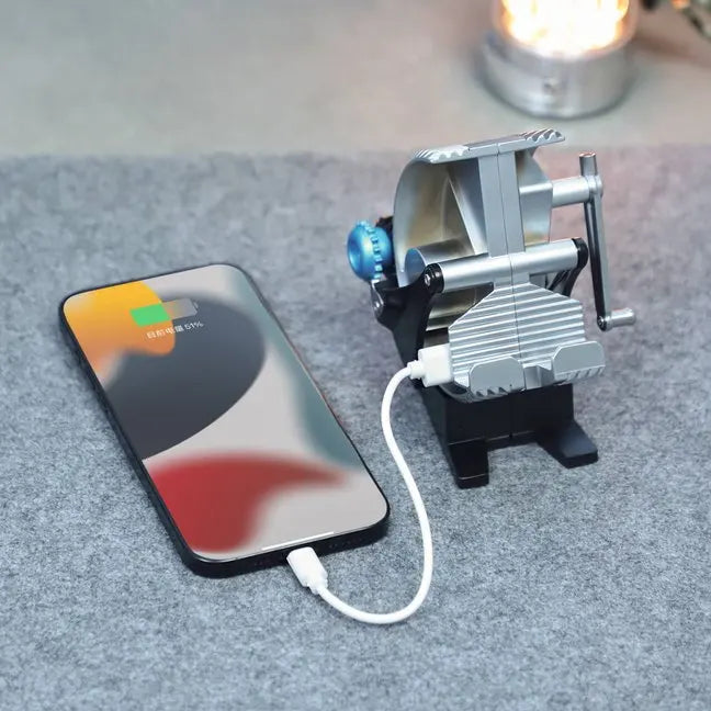 Metal Mechanical Alloy Sawtooth Knob Gear Hand-crank Power Generator Mobile Phone Stand Universal Phone Holder Trekker Essentials