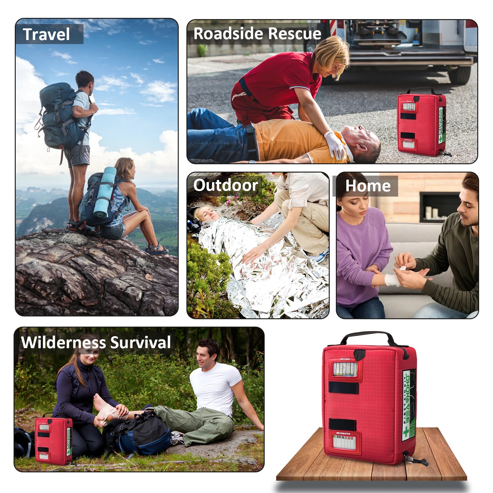 255-Piece First Aid Kit (or Empty Medical Bag) – Tactical Emergency Survival Kit for Camping, Travel & Home Trekker Essentials