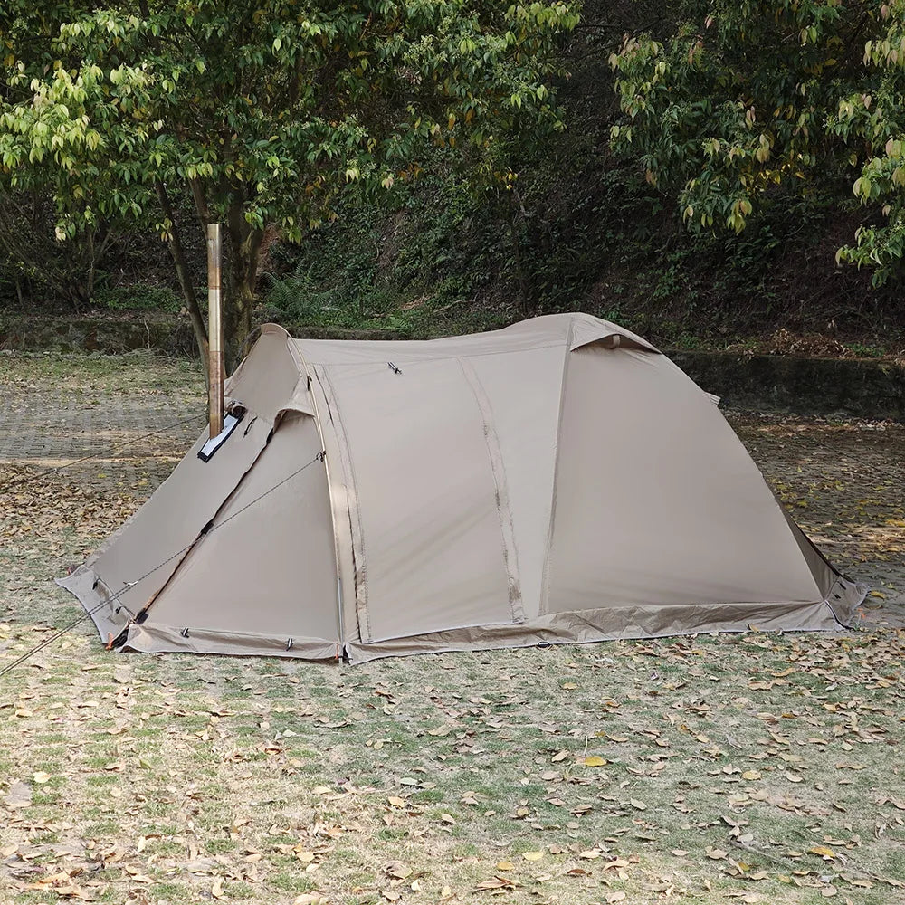 2 Person Hot Tent with Stove Jack – 4 Season Waterproof Camping Tent with Snow Skirt & Extended Vestibule Trekker Essentials