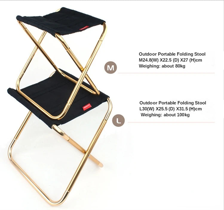 Folding Stool Large 7075 Aluminum Alloy Outdoor Portable Barbecue Fishing Folding Chair Camping Climbing Stool Portable Chair