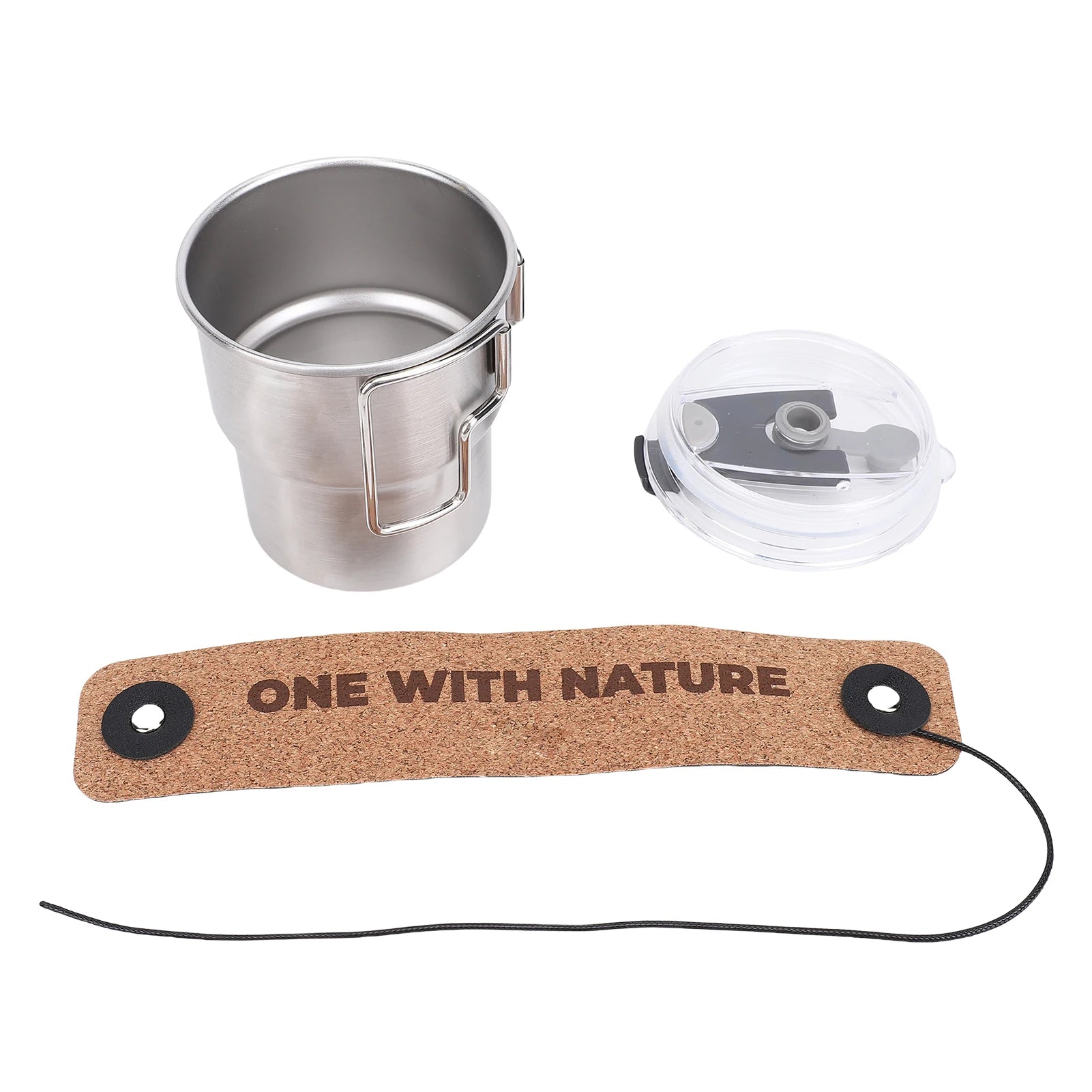 300ml Insulated Stainless Steel Camping Mug with Foldable Handle