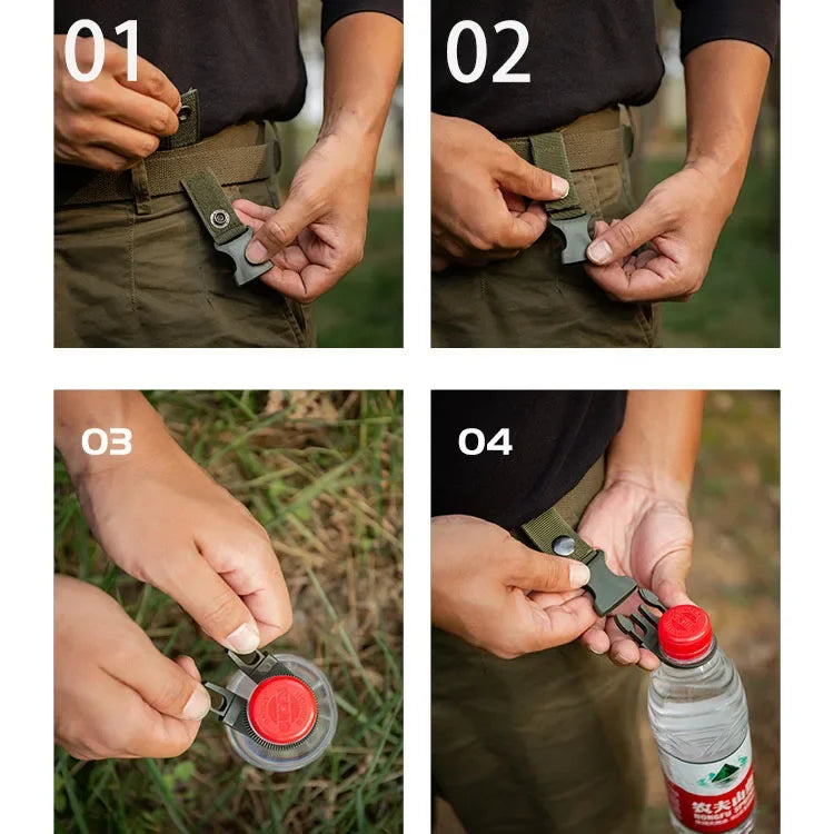 6-Pack Military-Grade Water Bottle Clips – Heavy Duty Nylon Webbing Buckle Hooks for Camping, Hiking & Backpack Accessories