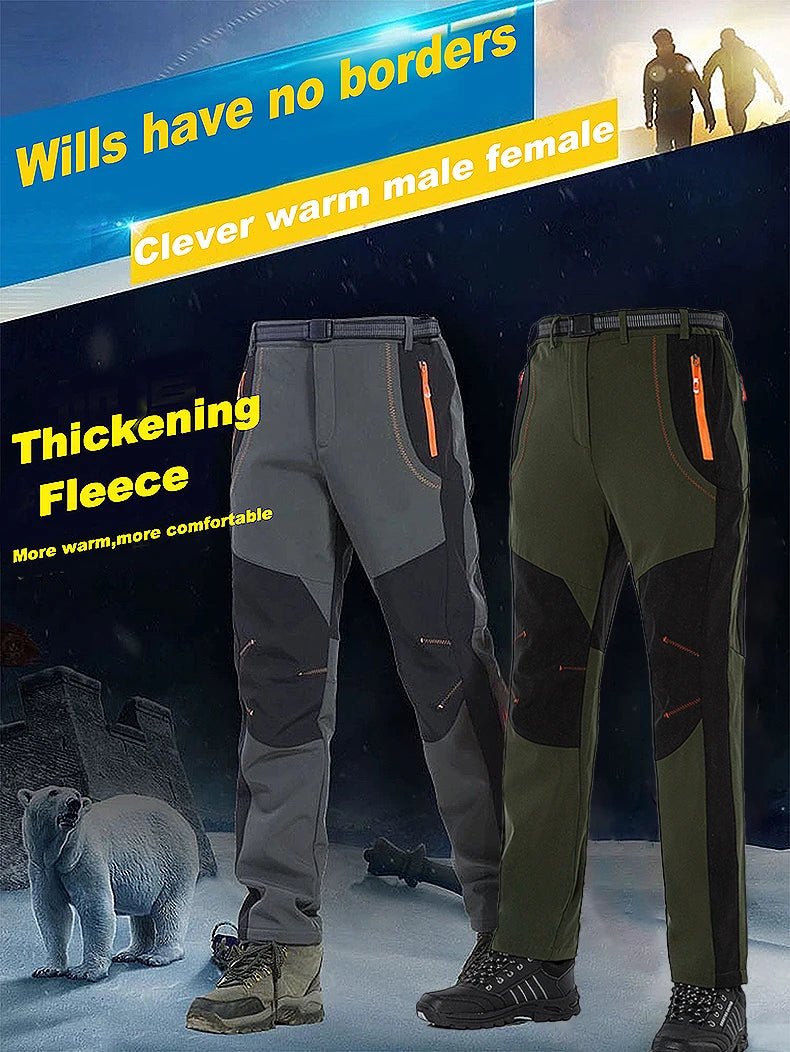 Men’s Waterproof Fleece Hiking Pants – Winter Windproof Soft Shell Outdoor Trousers for Trekking, Camping & Skiing Trekker Essentials