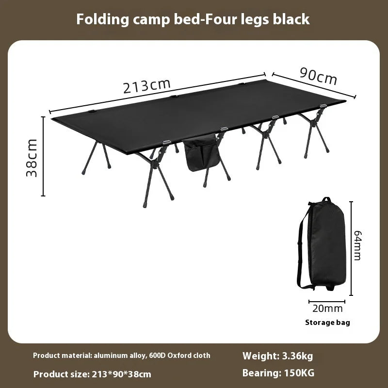 Lohascamping 90cm widen Camping cot Ultralight Portable High-low dual-purpose folding Bed Backpacking Travel hiking Sleeping Cot