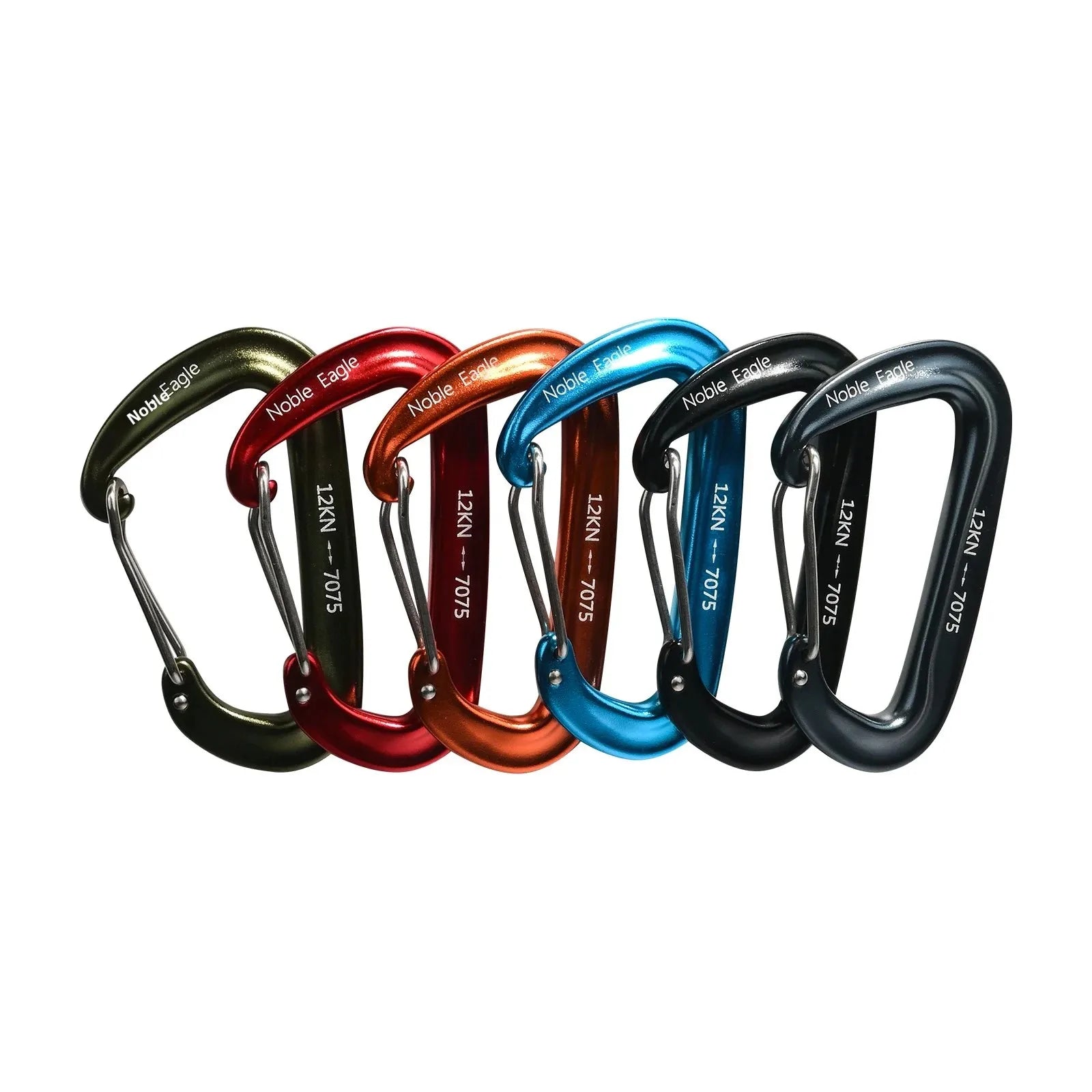 6Pcs 12kn Carabiner Set D Ring Heavy Duty Aluminum Tactical Carabiners Clips Camping Hiking Climbing Hook Hammock Outdoor Gear Trekker Essentials
