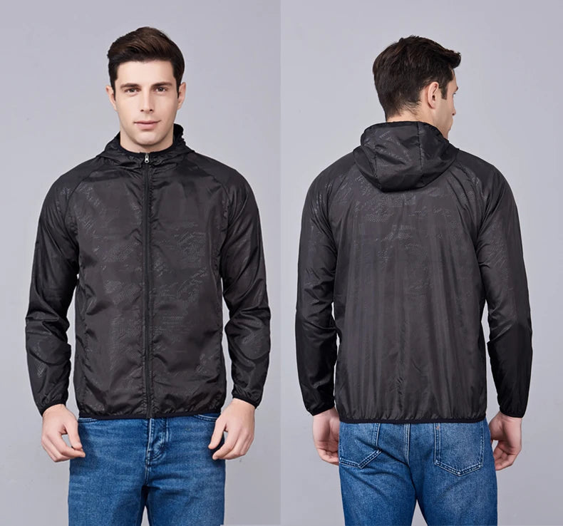 JNLN Men Women Hiking Jackets Waterproof Sun Protective Windbreaker Unisex Camping Climbing Outdoor Rain Coat Portable Clothes Trekker Essentials