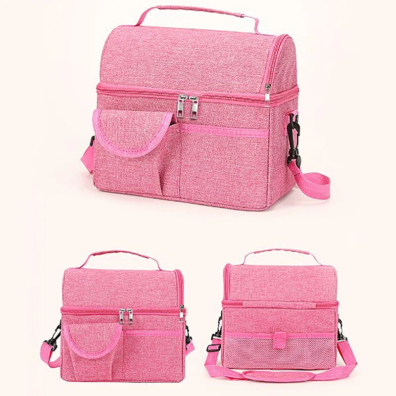 Large Leak-Proof Insulated Cooler Bag – Dual Compartment Lunch Tote for Camping & Travel