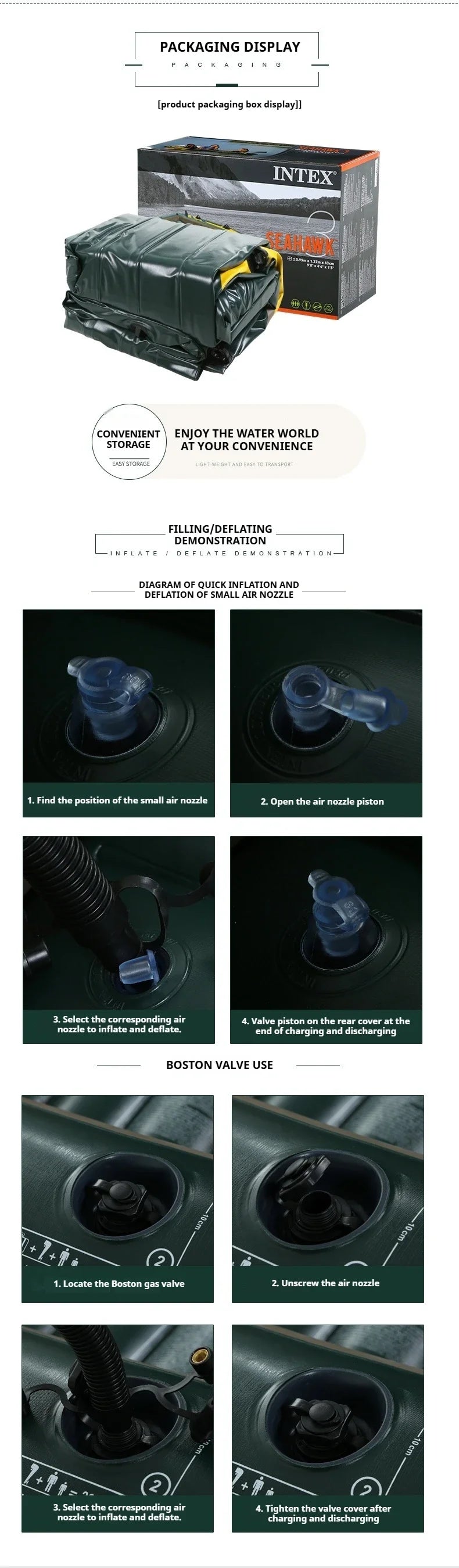 Heavy-Duty 1-3 Person Inflatable Boat: Fishing Dinghy with Detachable Seats & Foldable Kayak Design