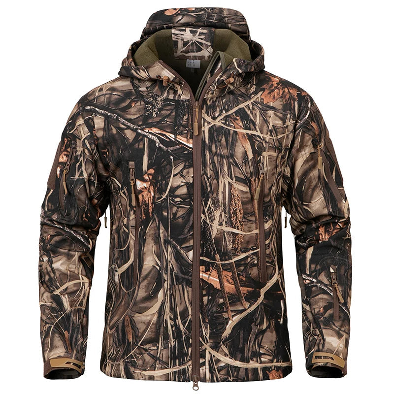 Men’s Camouflage Tactical Jacket – Waterproof Soft Shell Hunting Jacket with Fleece Lining for Outdoor & Winter Use Trekker Essentials