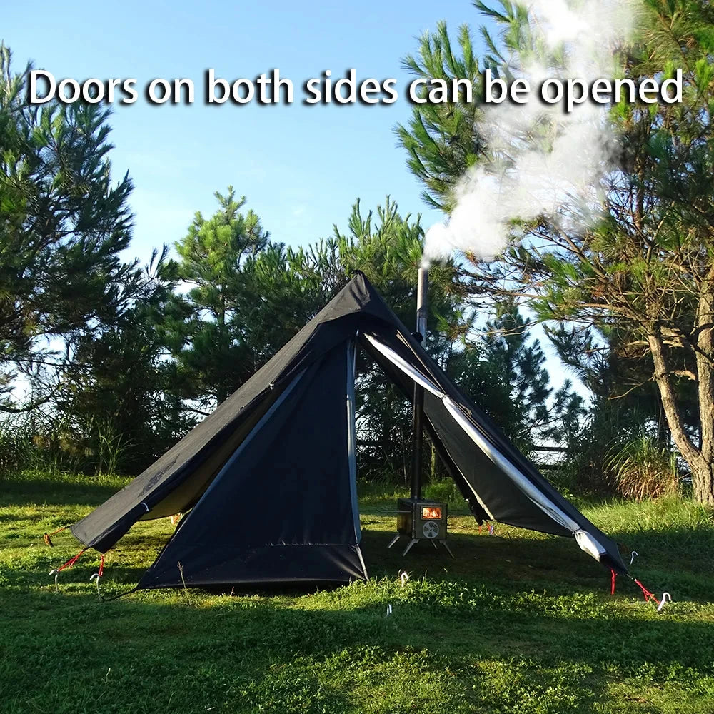 Ultralight Hot Tent with Chimney Port – 1 Person Pyramid Tipi Tent for Camping & Bushcraft Trekker Essentials