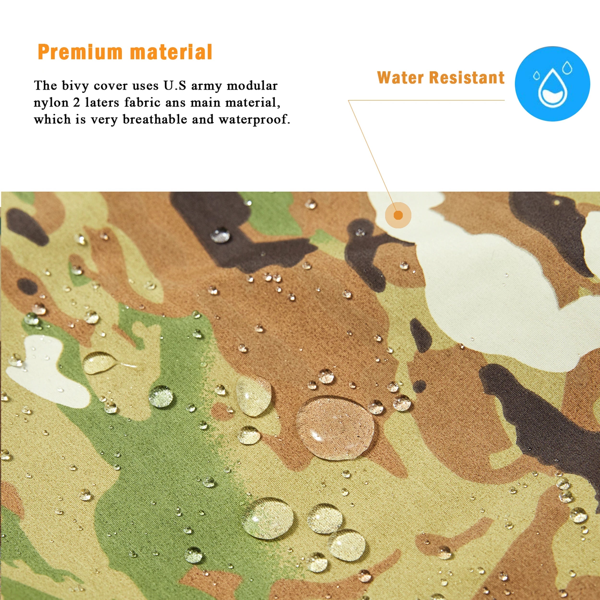 Tactical Bivy Cover Sleeping Bag – Waterproof Military Style Outdoor Sleeping Sack for Camping & Hiking Trekker Essentials