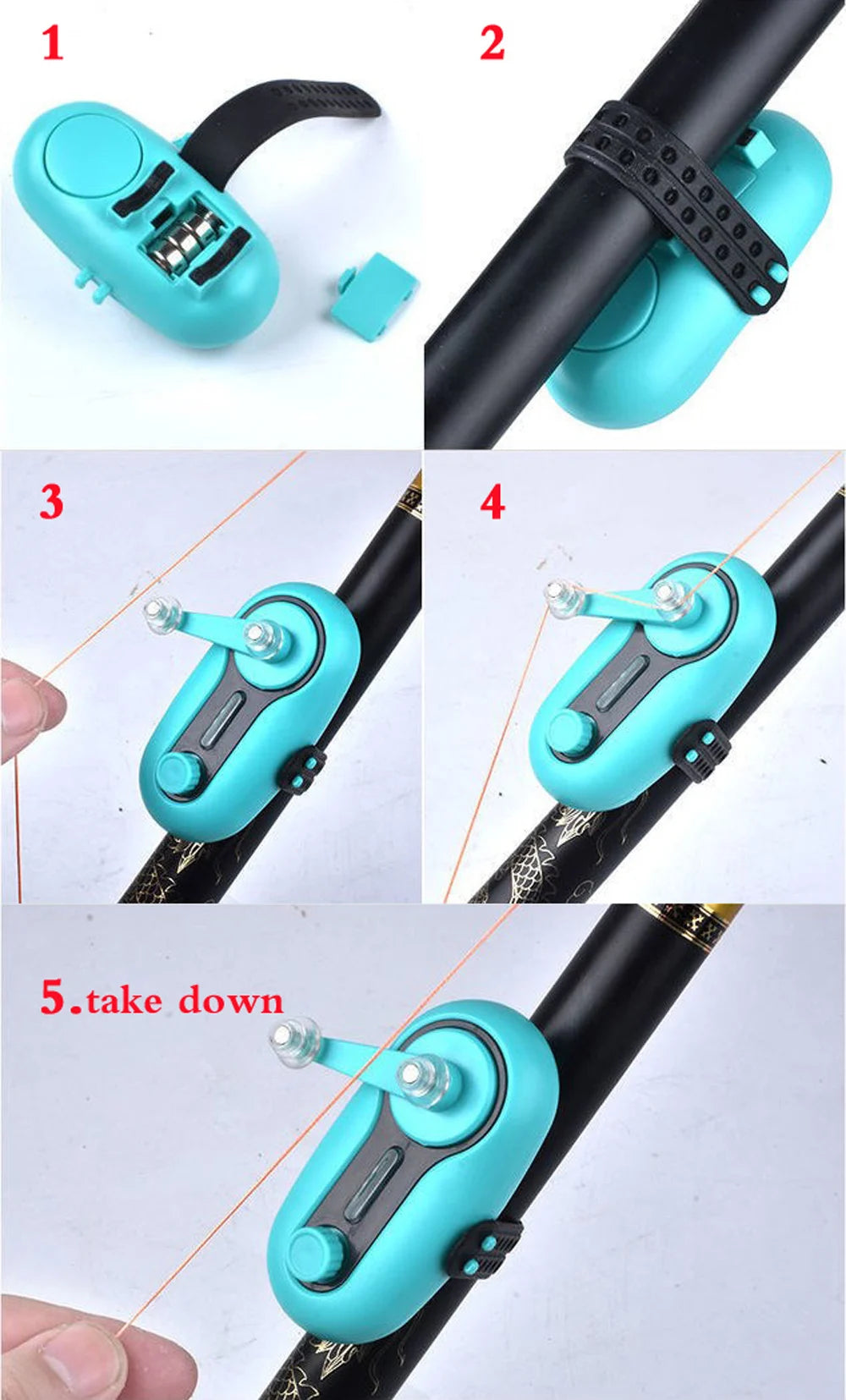 Alarma de picada universal con luz LED: alerta sonora electrónica para cañas de mar y río (diseño con clip)