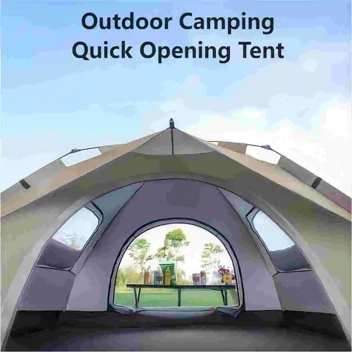 Outdoor Automatic Quick-opening Tent Rainproof Sunshine-proof Tent Fishing Beach Sunshine Shelter Two doors and two windows Trekker Essentials