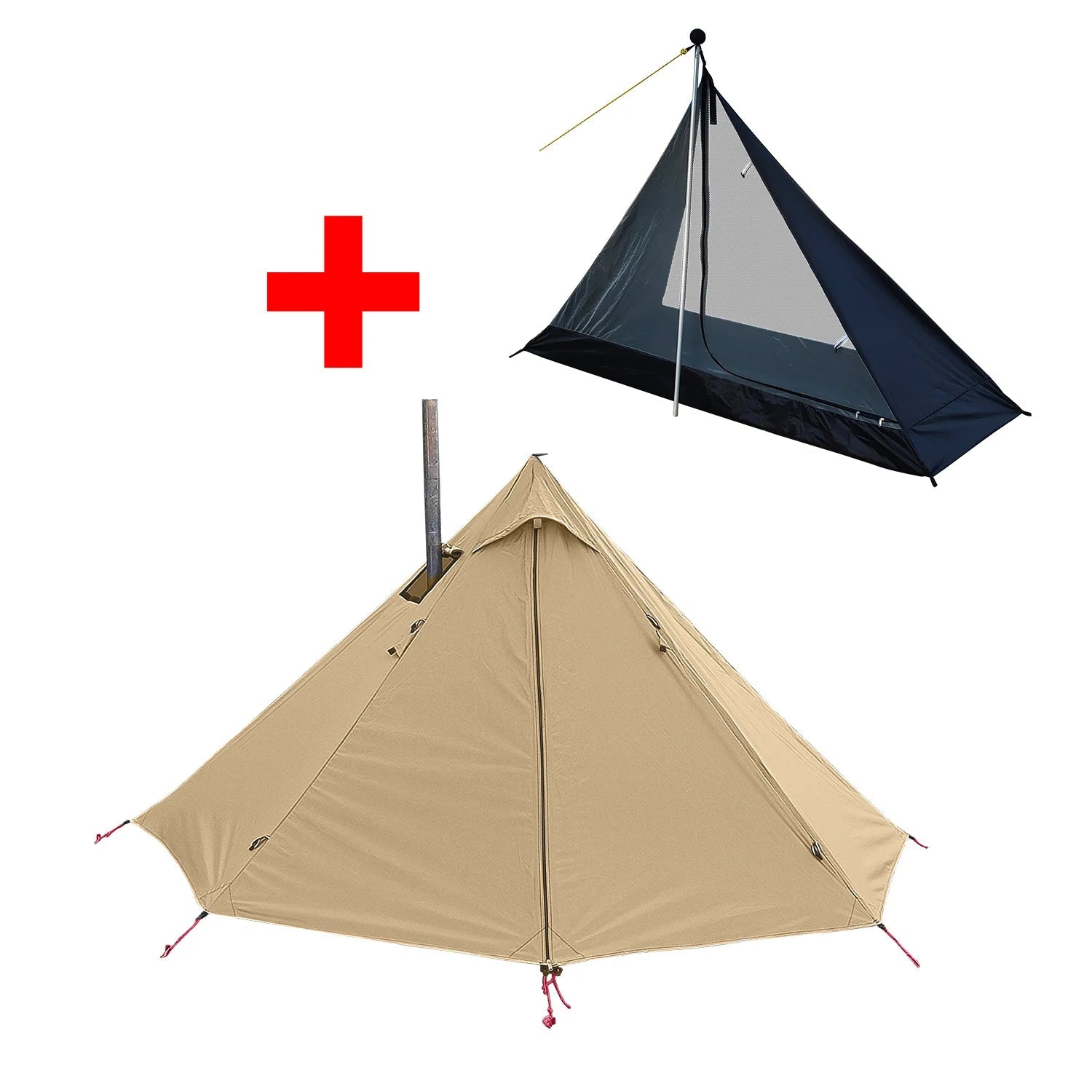 Ultralight Hot Tent with Chimney Port – 1 Person Pyramid Tipi Tent for Camping & Bushcraft Trekker Essentials