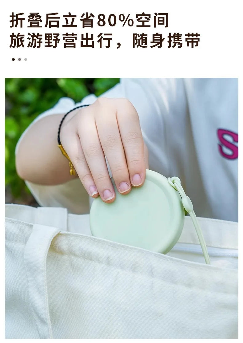 Vaso de viaje plegable: botella de agua de silicona portátil y plegable para camping, senderismo y aventuras al aire libre.